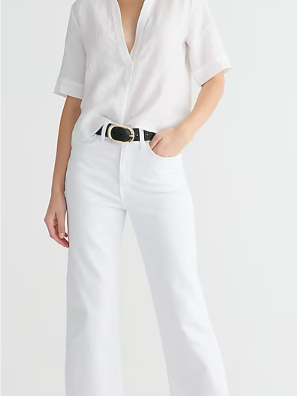 J. Crew White Flare Wide Leg Trouser Jean